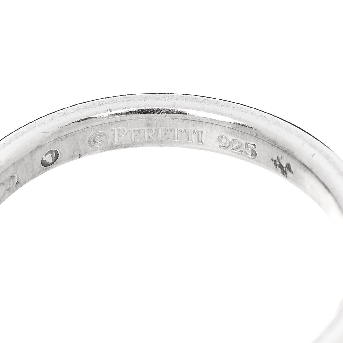 Elsa Peretti Sterling Silver Diamond Band Ring 53 6.5