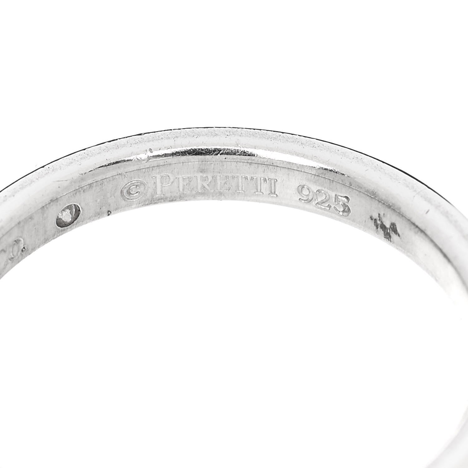 Tiffany Elsa Peretti Sterling Silver Diamond Band Ring 53 6.5 5 of 5