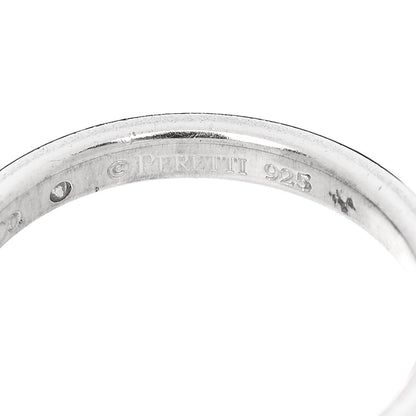 Tiffany Elsa Peretti Sterling Silver Diamond Band Ring 53 6.5 5 of 5