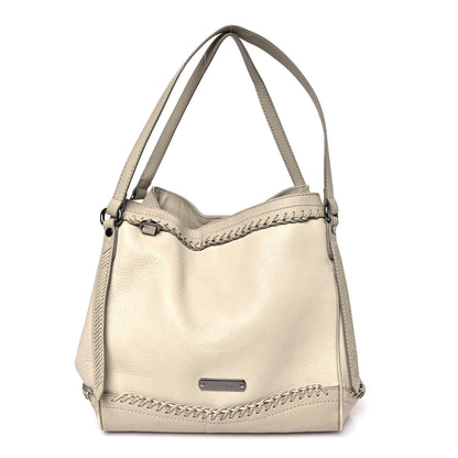 Burberry Grainy Calfskin Braided Small Canterbury Tote Beige 1 of 9