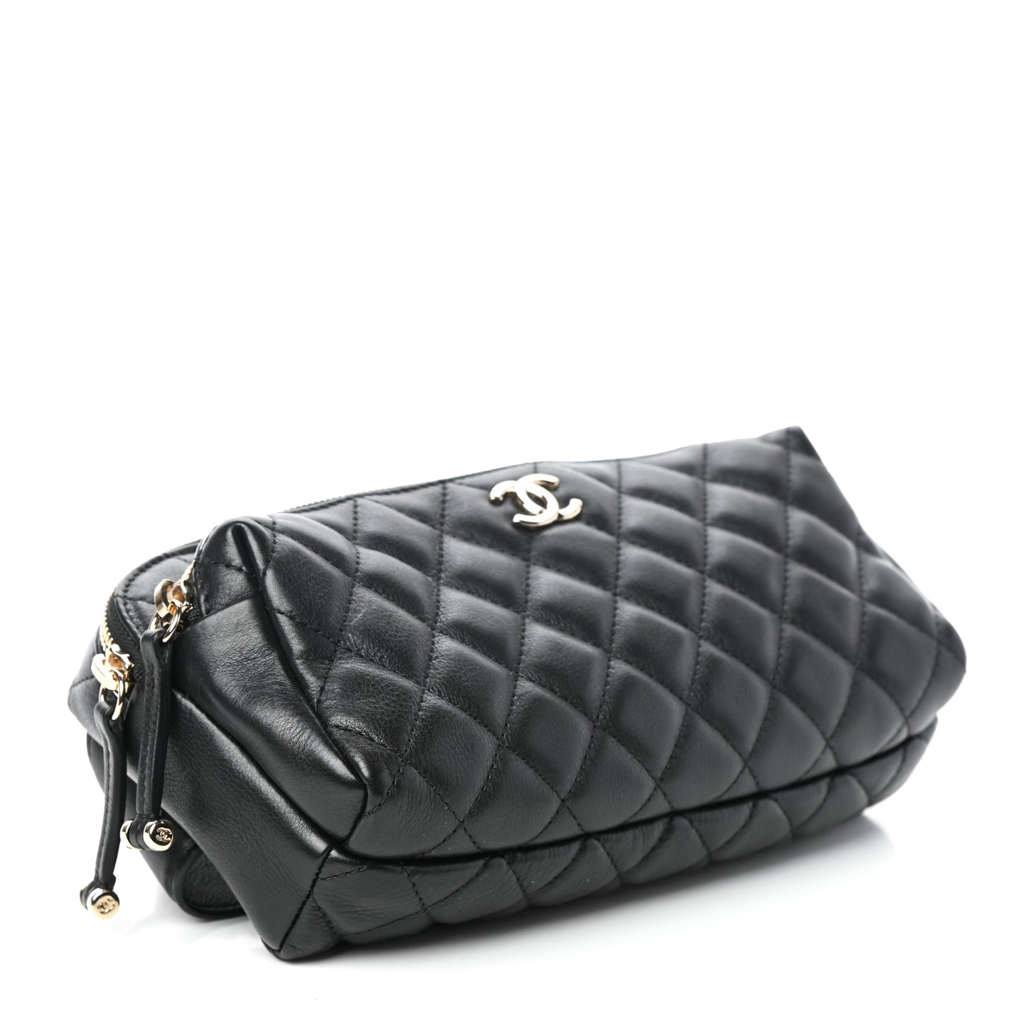 Calfskin Quilted Waist Bag Black