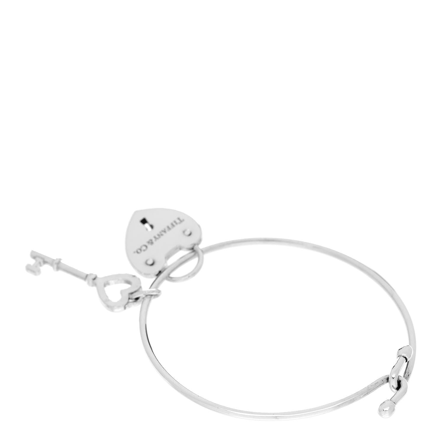 Tiffany Sterling Silver Lock Key Charm Hook Bracelet 2 of 4