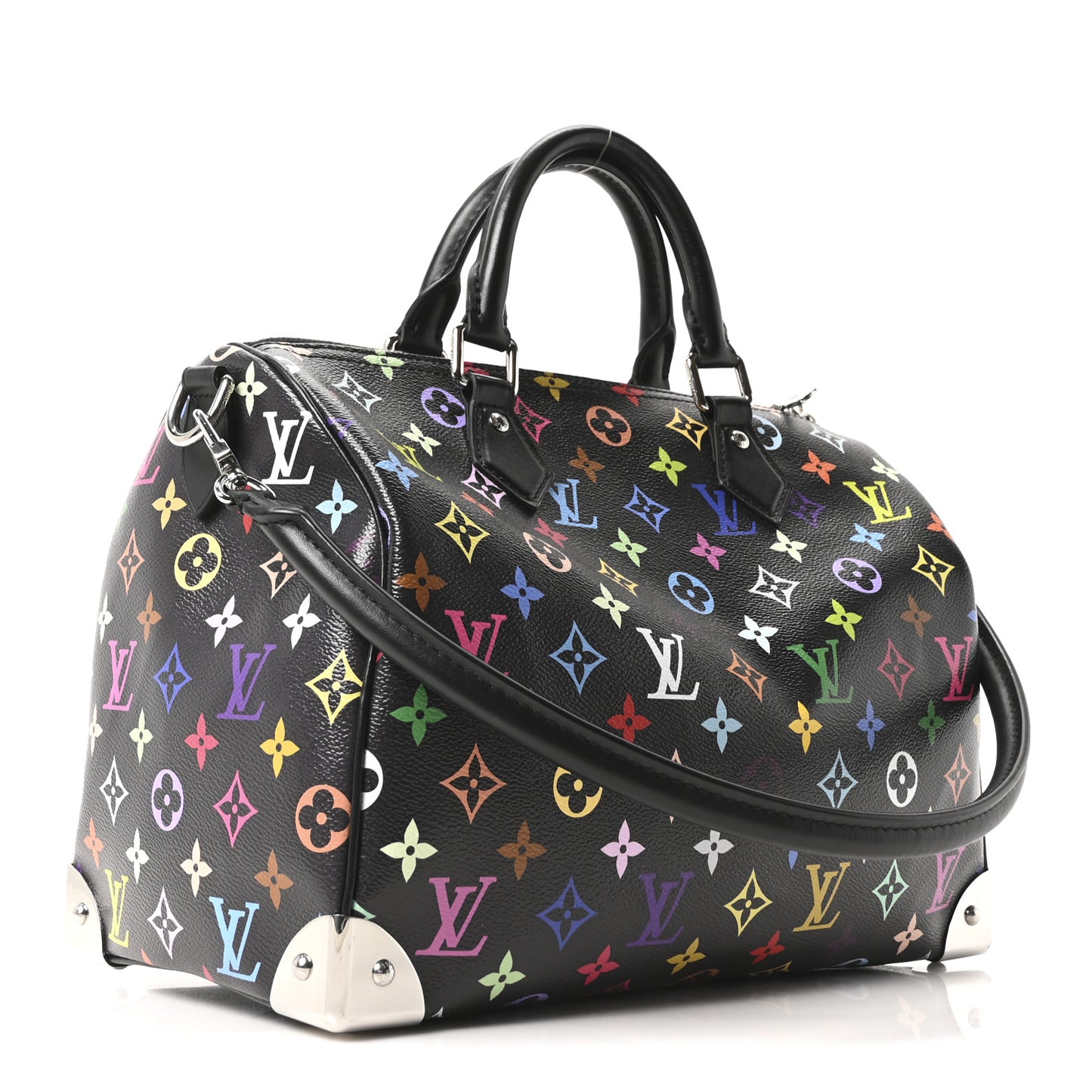 LV X TM Monogram Multicolor Speedy Soft 30 Black