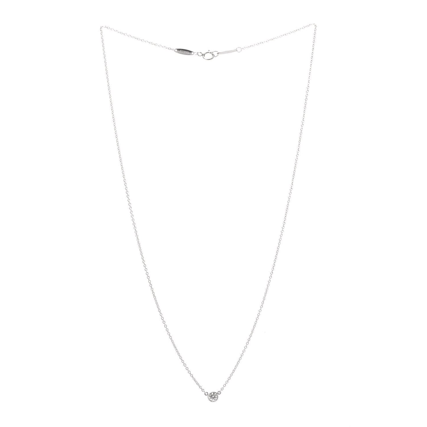 Platinum Diamond .14ct Elsa Peretti Diamonds by the Yard Pendant Necklace