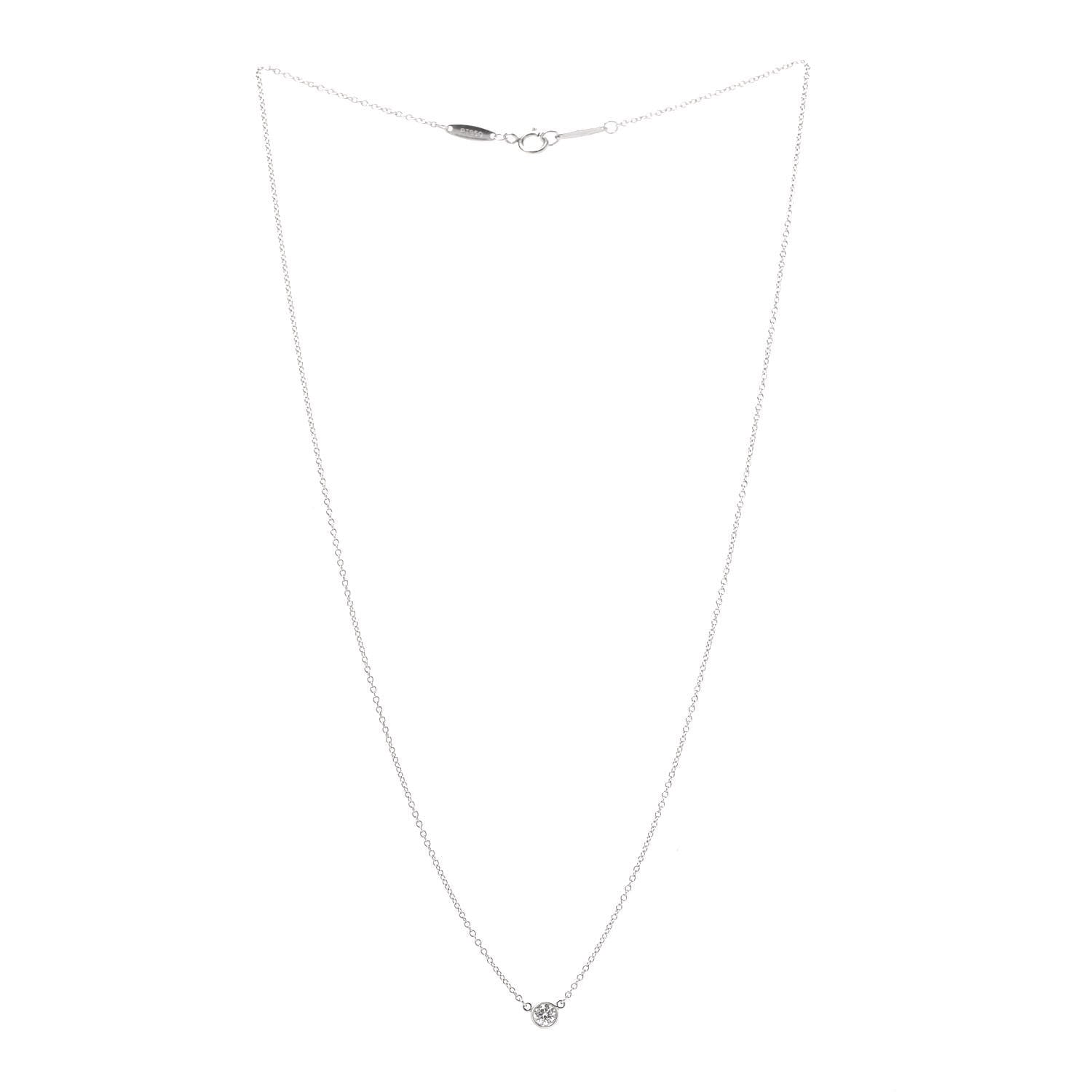 Tiffany Platinum Diamond .14ct Elsa Peretti Diamonds by the Yard Pendant Necklace 3 of 7