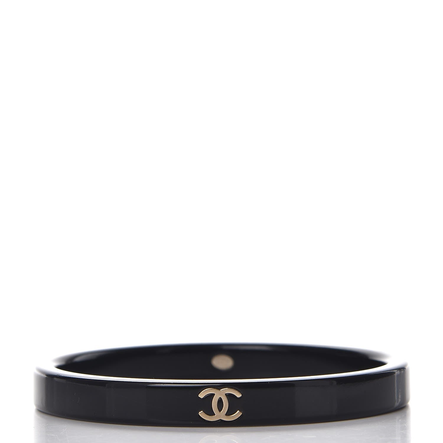 Chanel Resin Metal CC Bangle Set of 3 Black White Gold 6 of 7