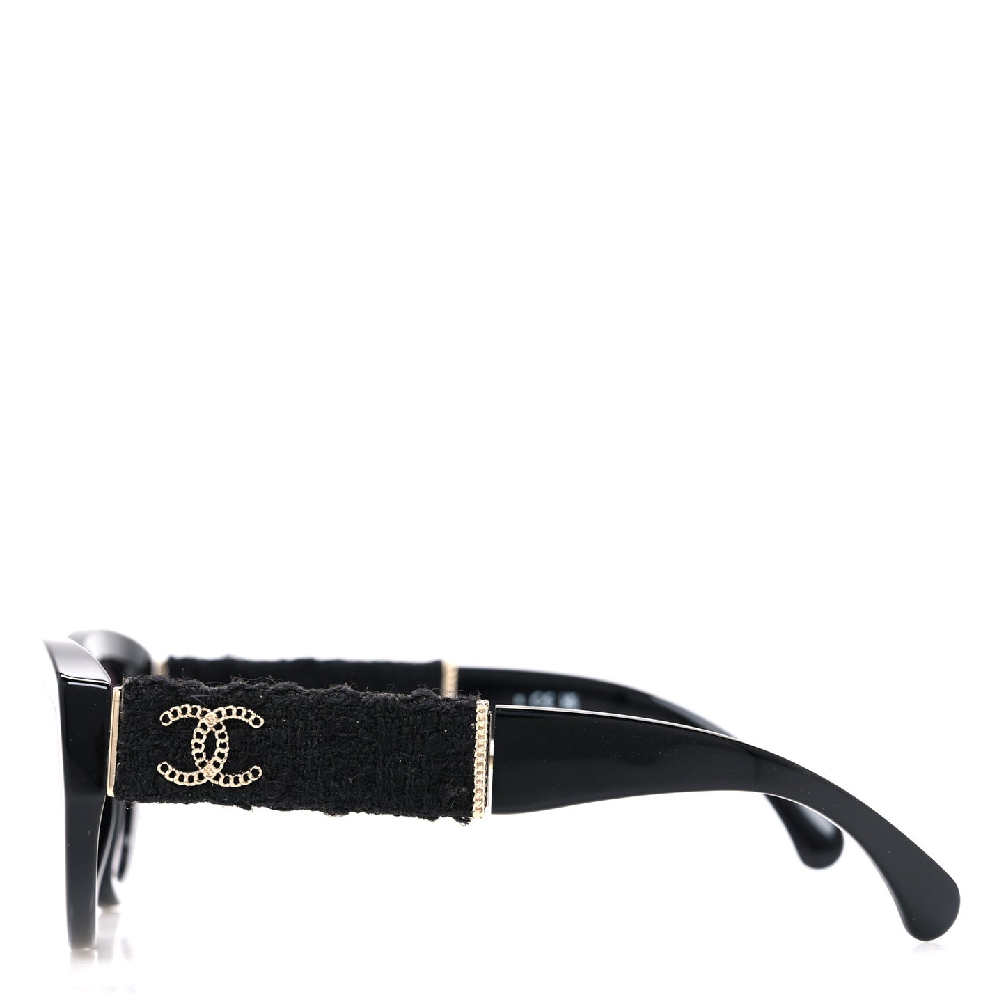 Acetate Tweed Wool CC Chain Sunglasses 5513 Black