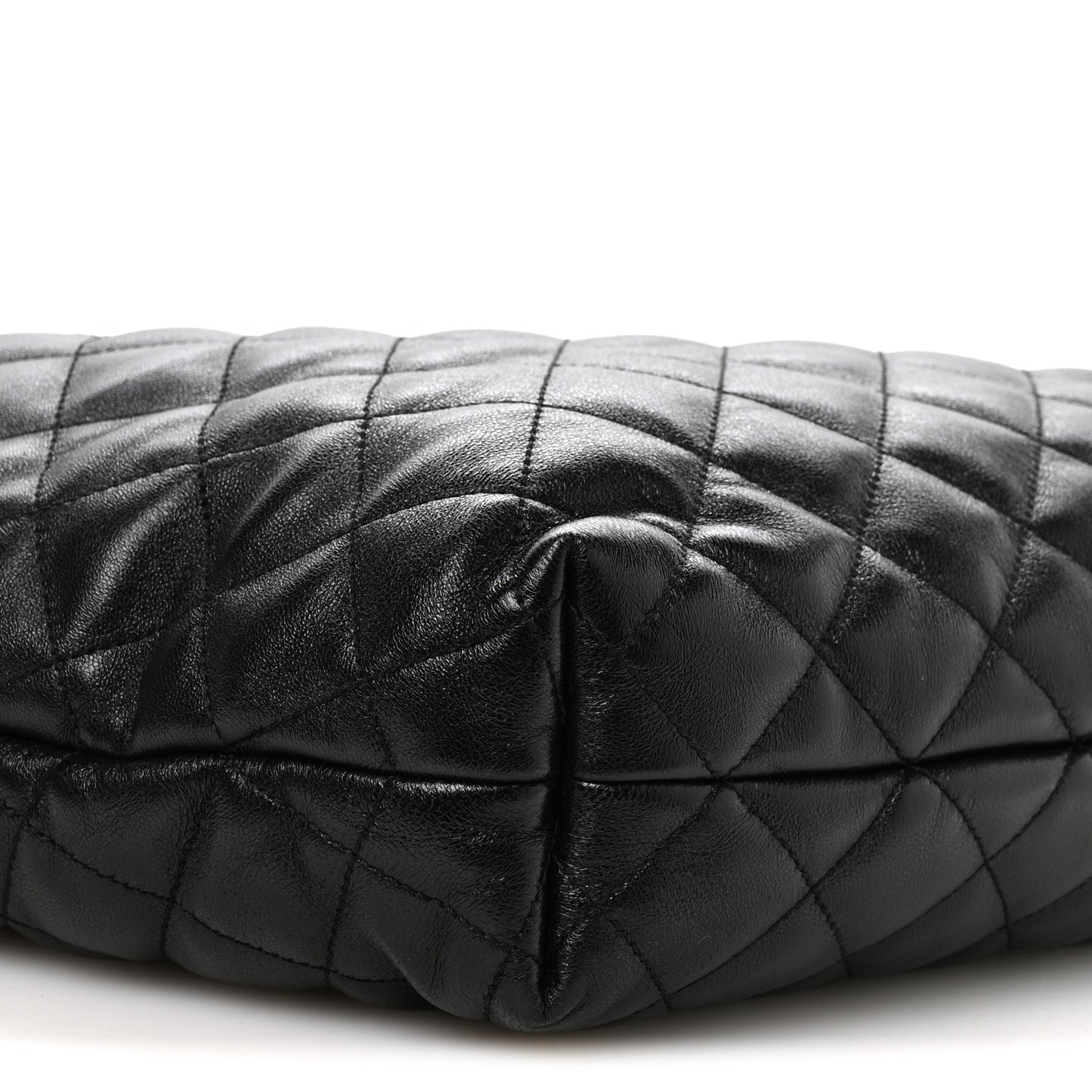 Lambskin Quilted Maxi Icare Shopping Tote Black
