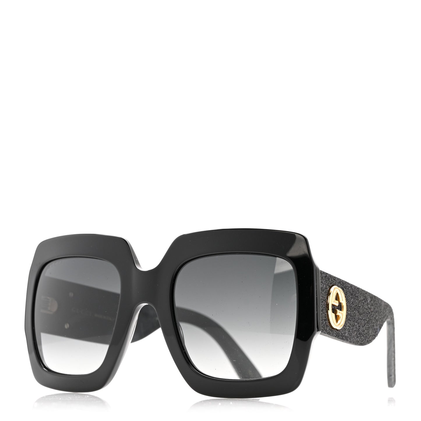 Square Frame GG0102S Sunglasses Glitter Black