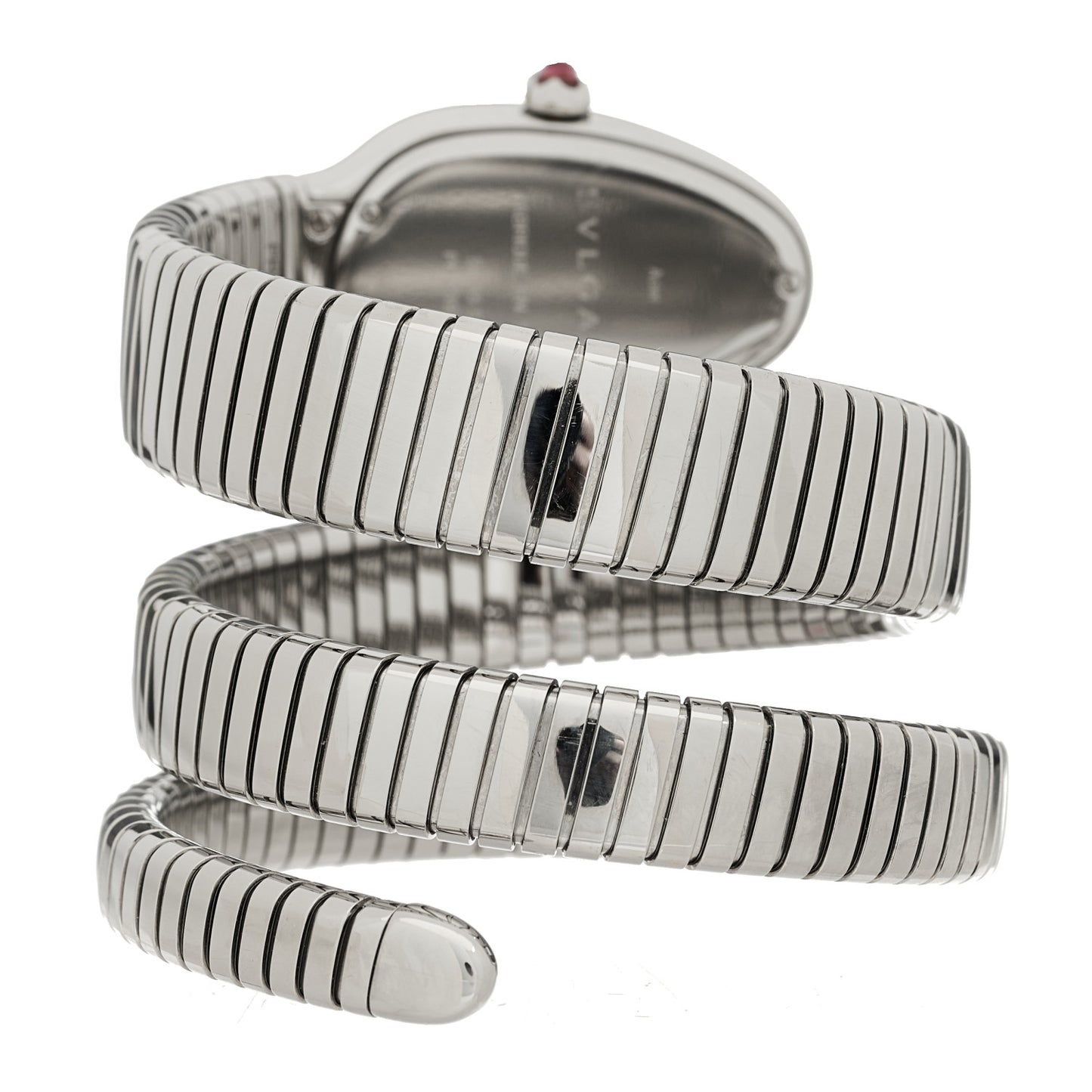 Stainless Steel Diamond Bezel 35mm Serpenti Tubogas Double Spiral Quartz Watch