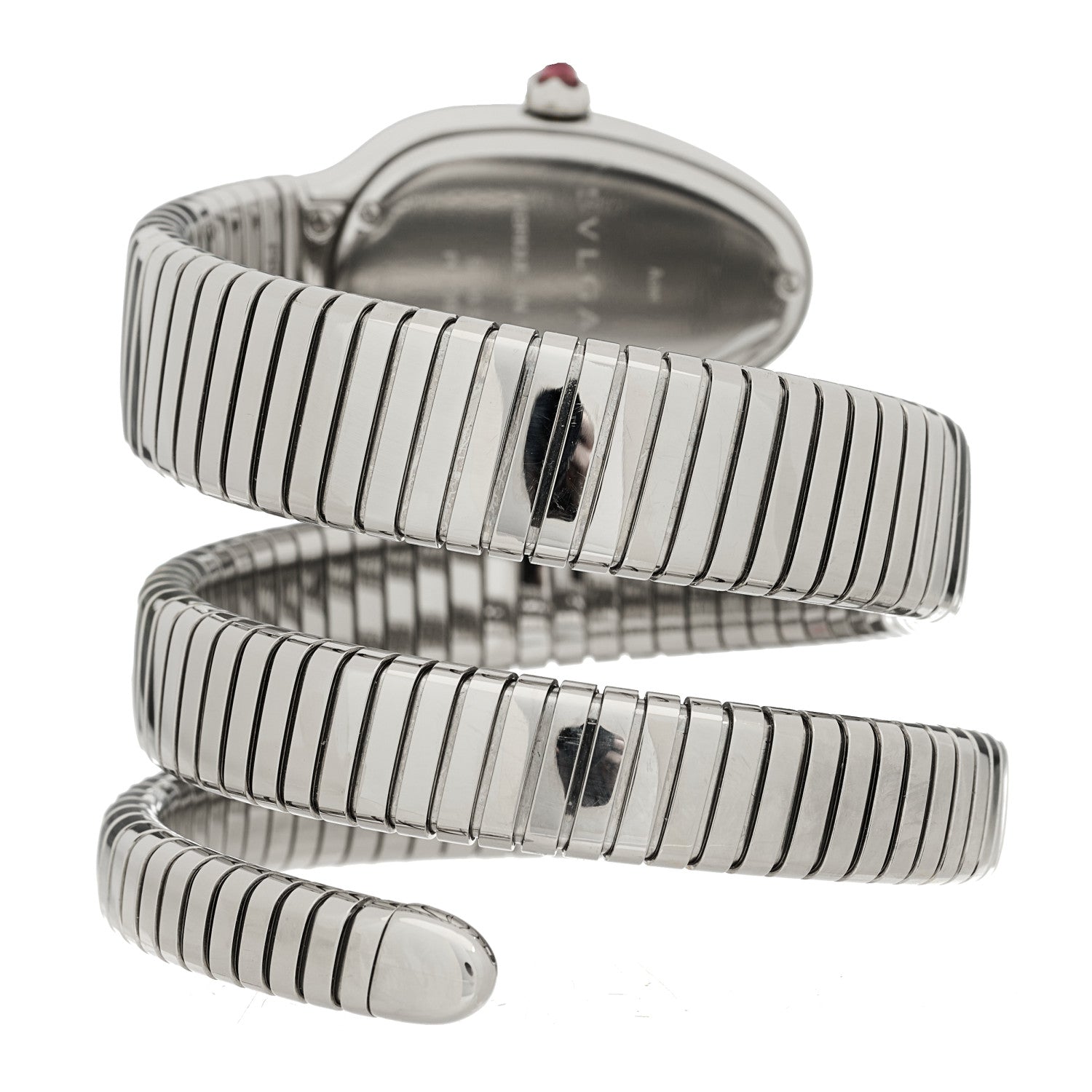Bulgari Stainless Steel Diamond Bezel 35mm Serpenti Tubogas Double Spiral Quartz Watch 3 of 5