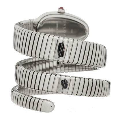 Bulgari Stainless Steel Diamond Bezel 35mm Serpenti Tubogas Double Spiral Quartz Watch 3 of 5