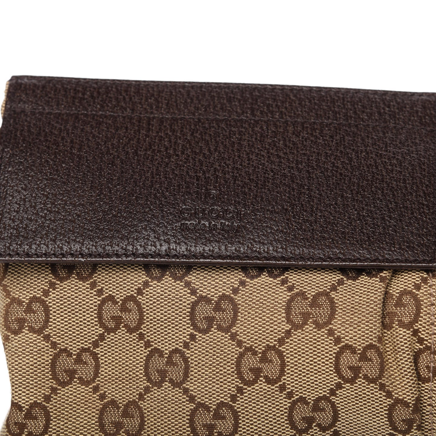 GG Monogram Double Pocket Belt Bag Dark Brown