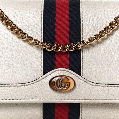 Gucci Textured Calfskin Web Ophidia Wallet On Chain Mystic White 7 of 12