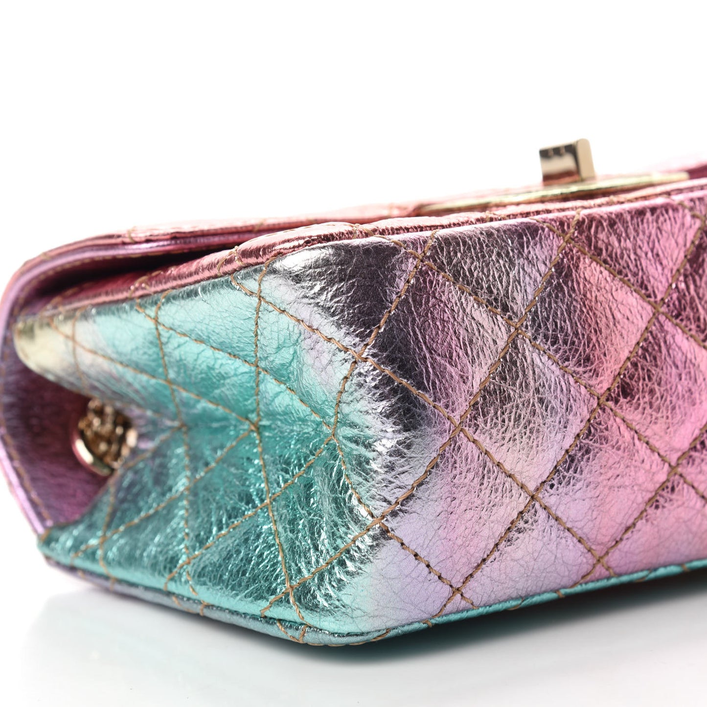Metallic Goatskin Quilted Mini 2.55 Reissue Flap Multicolor