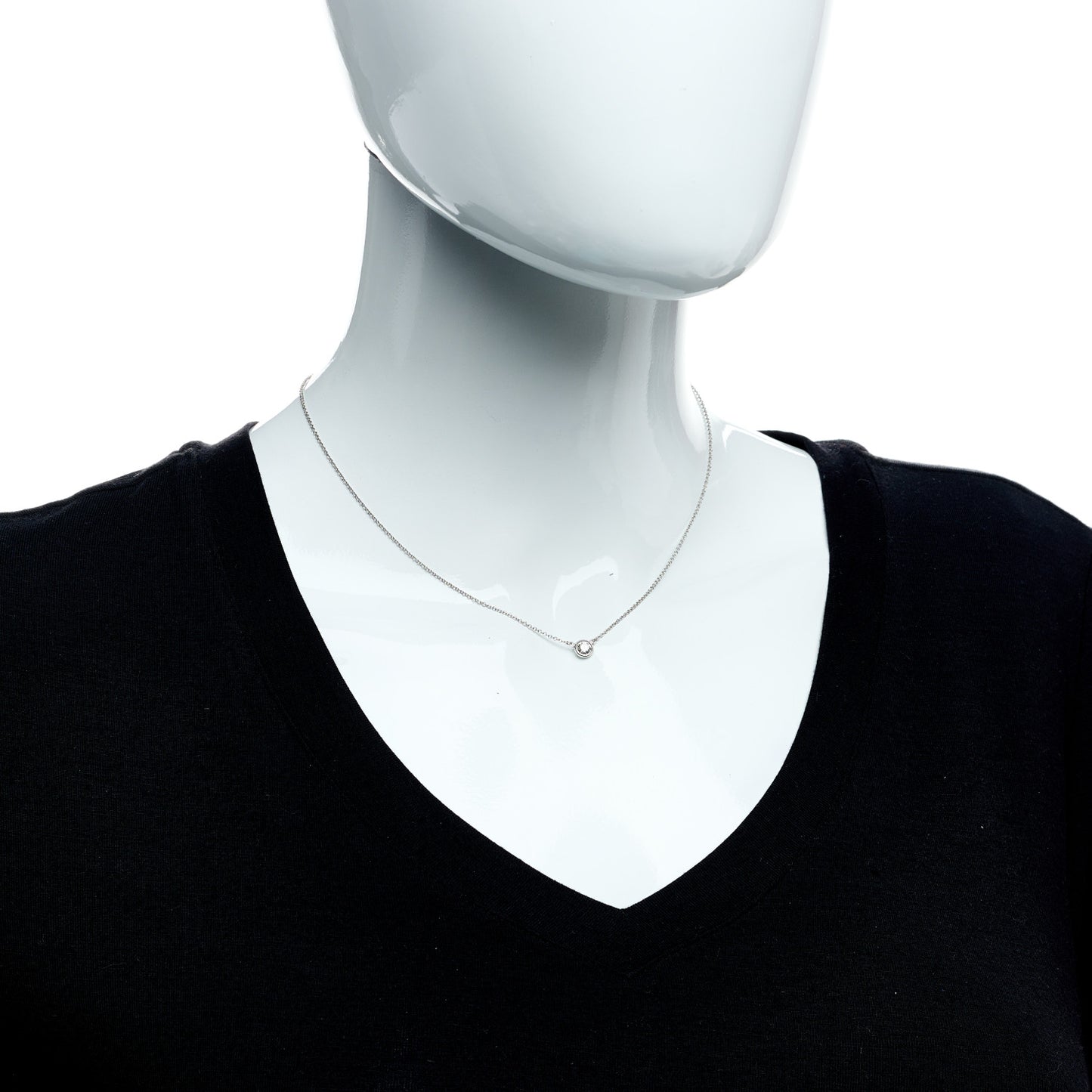 Platinum Diamond .28ct Elsa Peretti Diamonds by the Yard Pendant Necklace