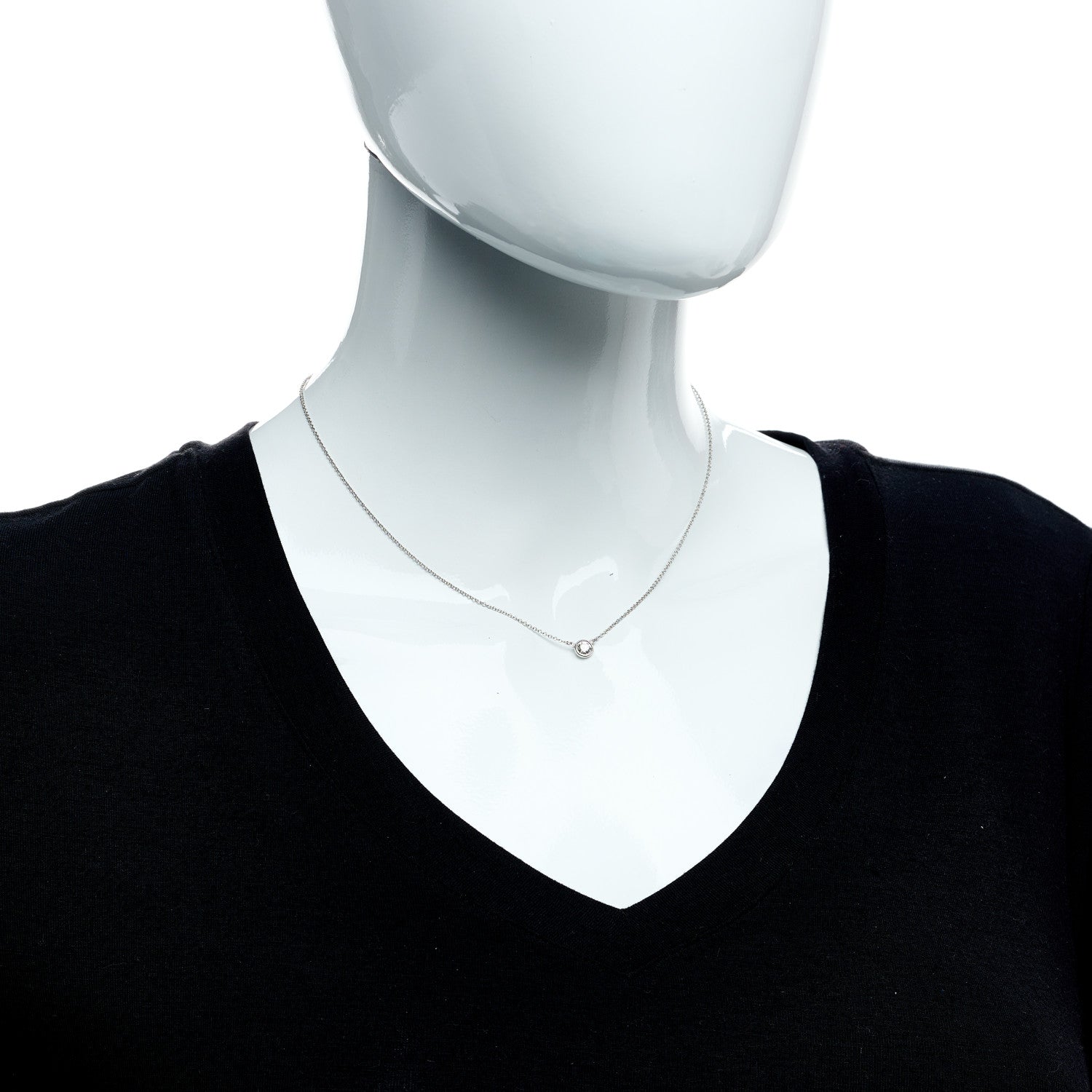 Tiffany Platinum Diamond .28ct Elsa Peretti Diamonds by the Yard Pendant Necklace 2 of 6