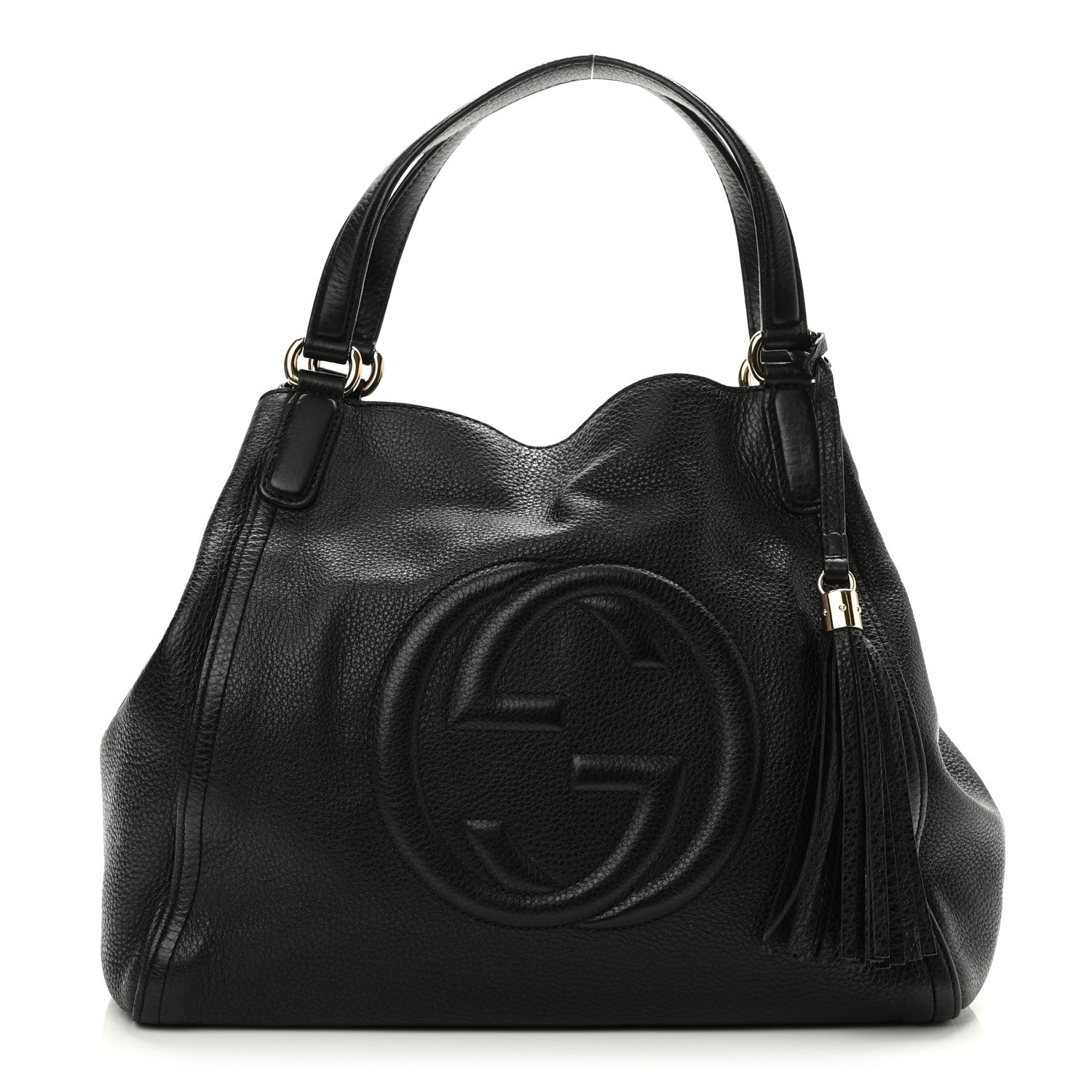Gucci Pebbled Calfskin Medium Soho Shoulder Bag Black 1 of 11