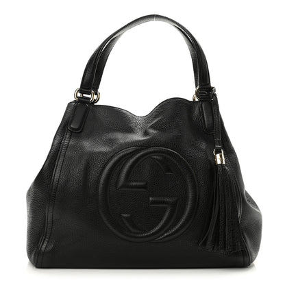 Gucci Pebbled Calfskin Medium Soho Shoulder Bag Black 1 of 11