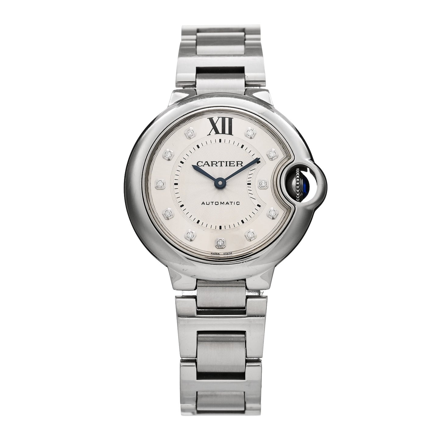 Stainless Steel Diamond 33mm Ballon Bleu De Cartier Automatic Watch