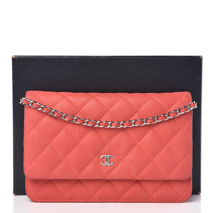 Chanel Iridescent Caviar Quilted Wallet on Chain WOC Pink 17 of 17