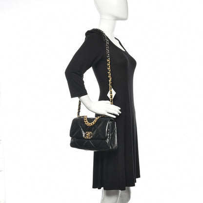 Chanel Goatskin Quilted Medium 19 Flap Black 2 of 11