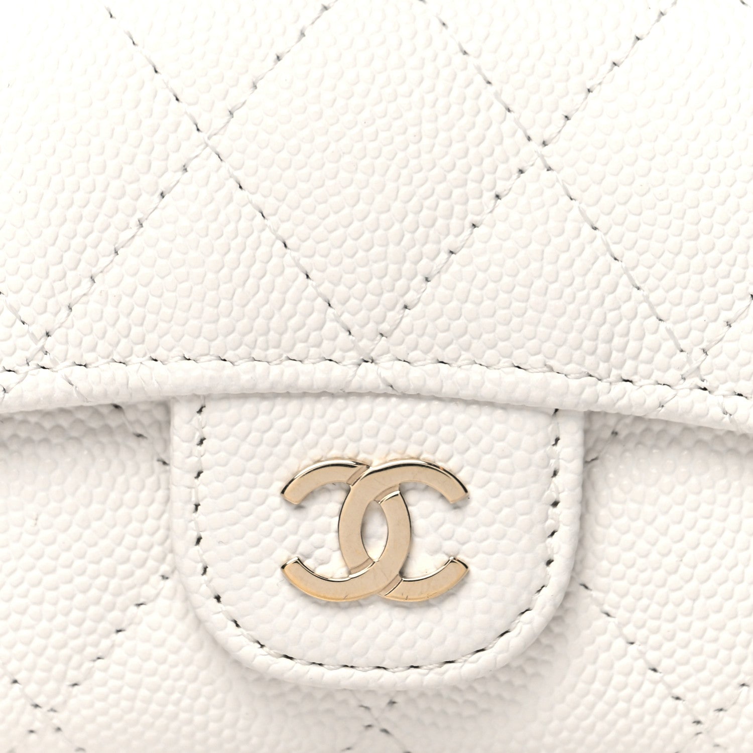 Chanel Caviar Quilted Classic 4 Key Holder Wallet White 9 of 10
