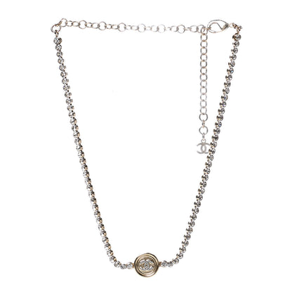 Chanel Crystal CC Chain Short Necklace Gold 3 of 6