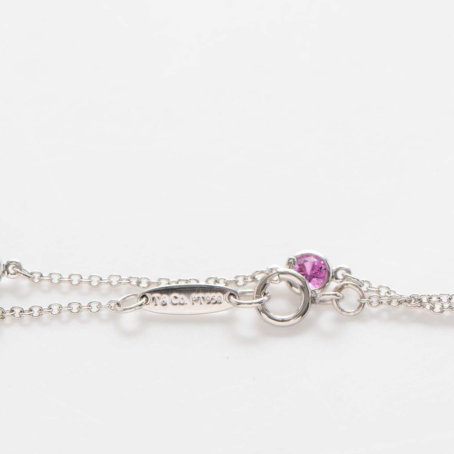 Tiffany Platinum Pink Sapphire Elsa Peretti Color By The Yard Bracelet 5 of 5