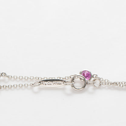 Tiffany Platinum Pink Sapphire Elsa Peretti Color By The Yard Bracelet 5 of 5