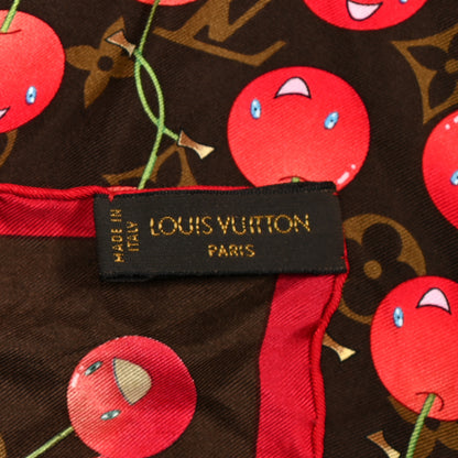 Louis Vuitton Silk Monogram Cerises Scarf 4 of 4
