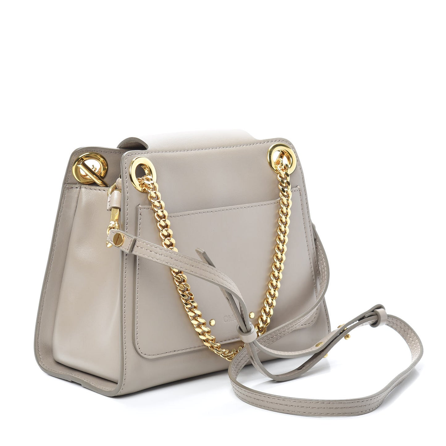 Shiny Calfskin Mini Annie Shoulder Bag Motty Grey