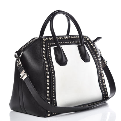 Givenchy Calfskin Medium Studded Bi-Color Antigona Black White 3 of 11