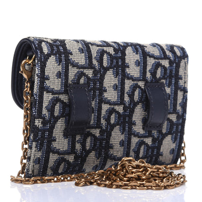 Christian Dior Oblique Nano Saddle Chain Pouch Blue 3 of 11
