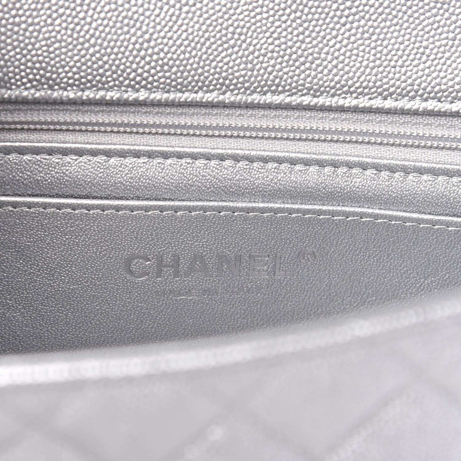 Chanel Metallic Caviar Quilted Mini Top Handle Rectangular Flap Silver 6 of 10