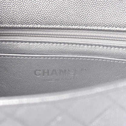 Chanel Metallic Caviar Quilted Mini Top Handle Rectangular Flap Silver 6 of 10