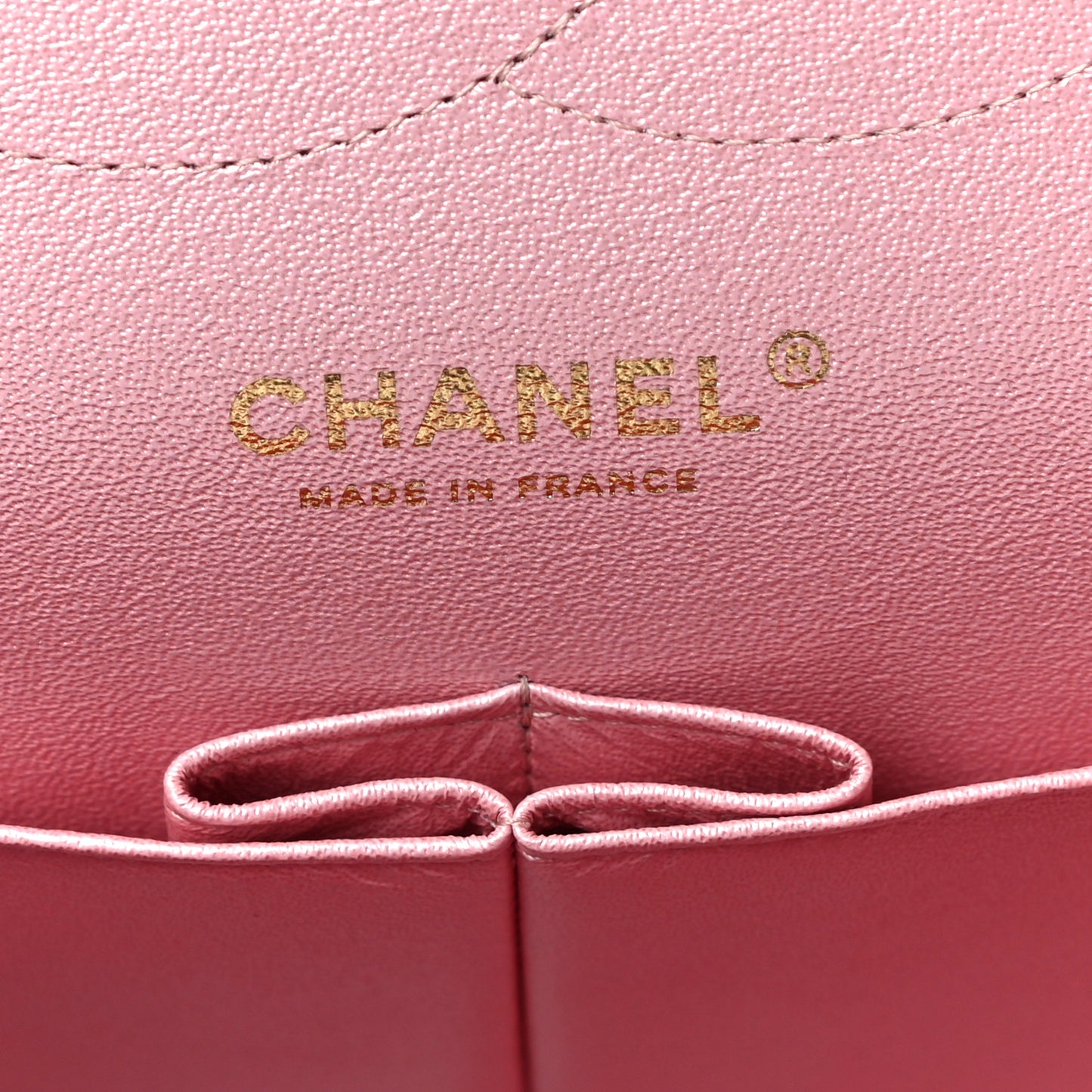 Iridescent Caviar Quilted Jumbo Double Flap Rose Pink