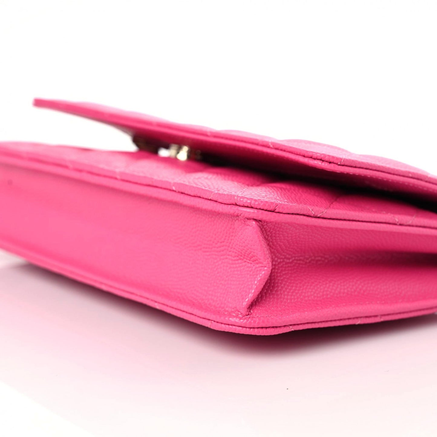 Caviar Quilted Wallet On Chain WOC Dark Pink