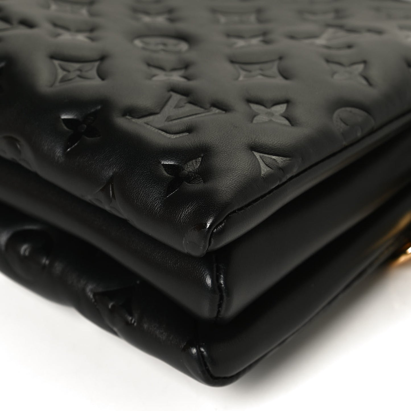 Lambskin Embossed Monogram Coussin PM Black