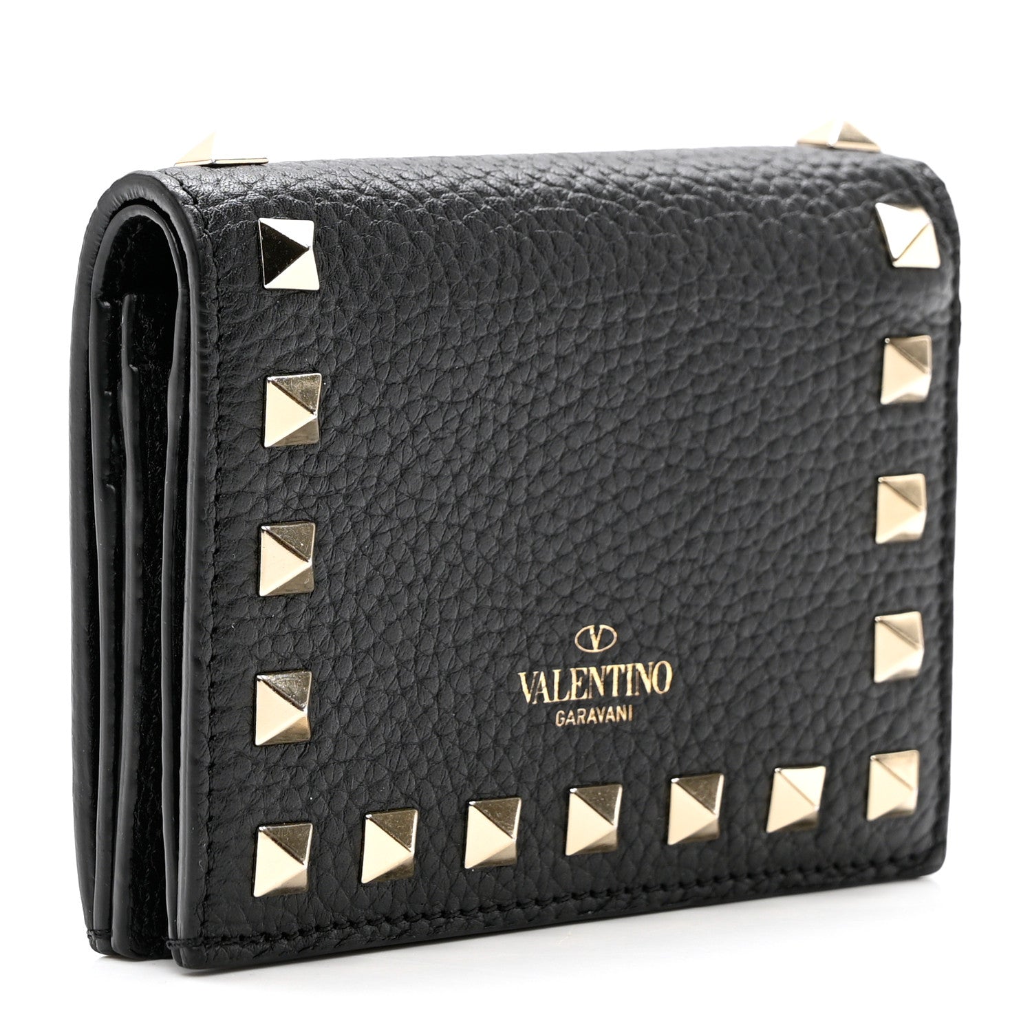 Valentino Garavani Calfskin Rockstud Bi-Fold Card Holder Black 3 of 6
