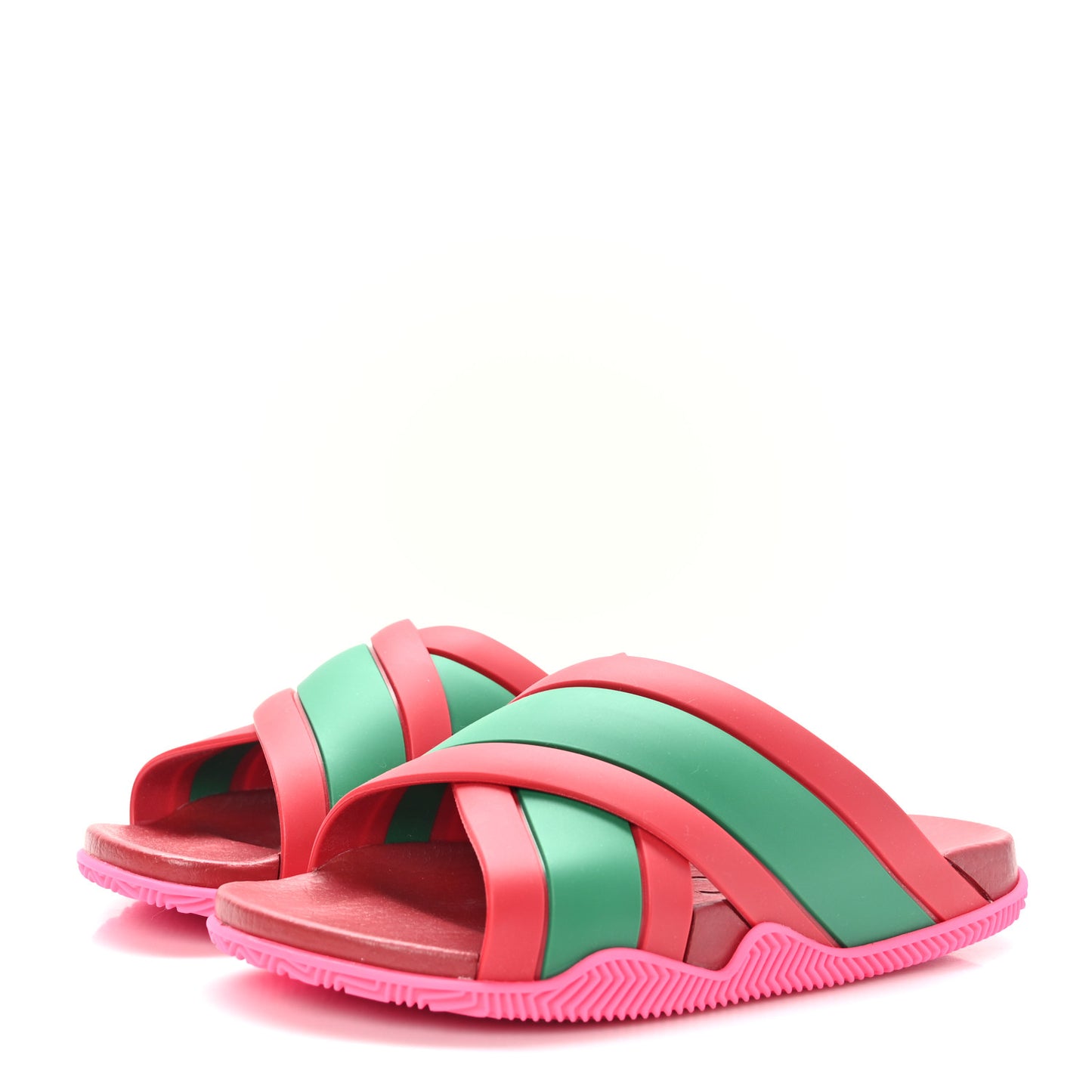 Rubber Web Womens Criss Cross Slide Sandals 35 Coral New Shamarock