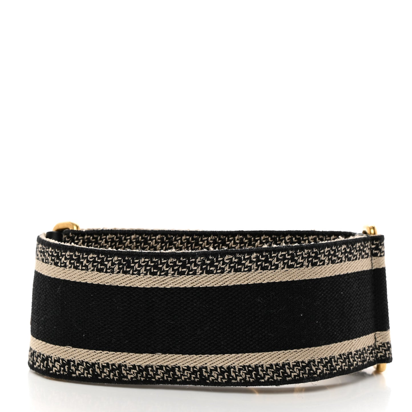 CHRISTIAN DIOR Canvas Embroidered Shoulder Strap Black