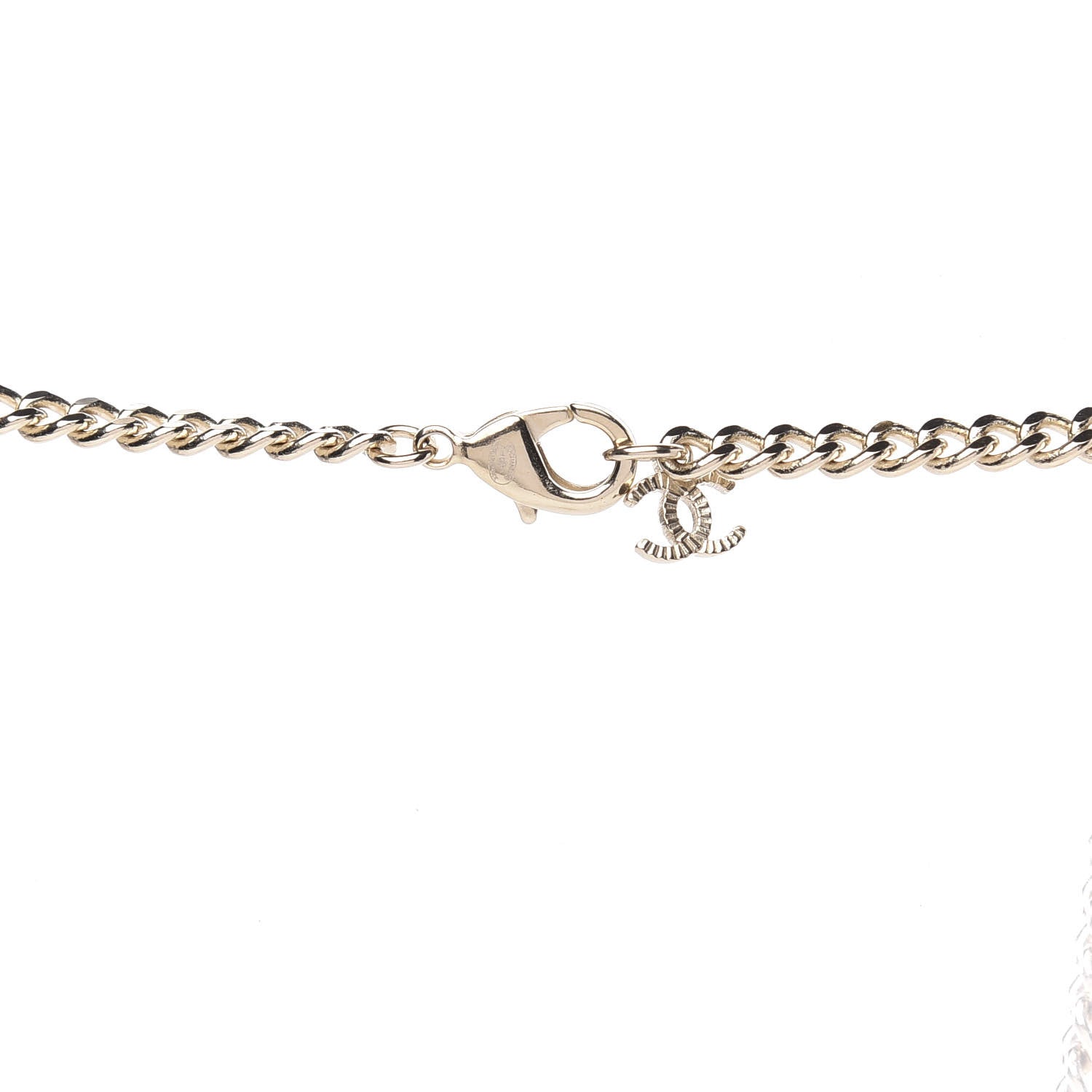 Chanel Crystal Baguette Large CC Pendant Necklace Gold Multicolor 4 of 6