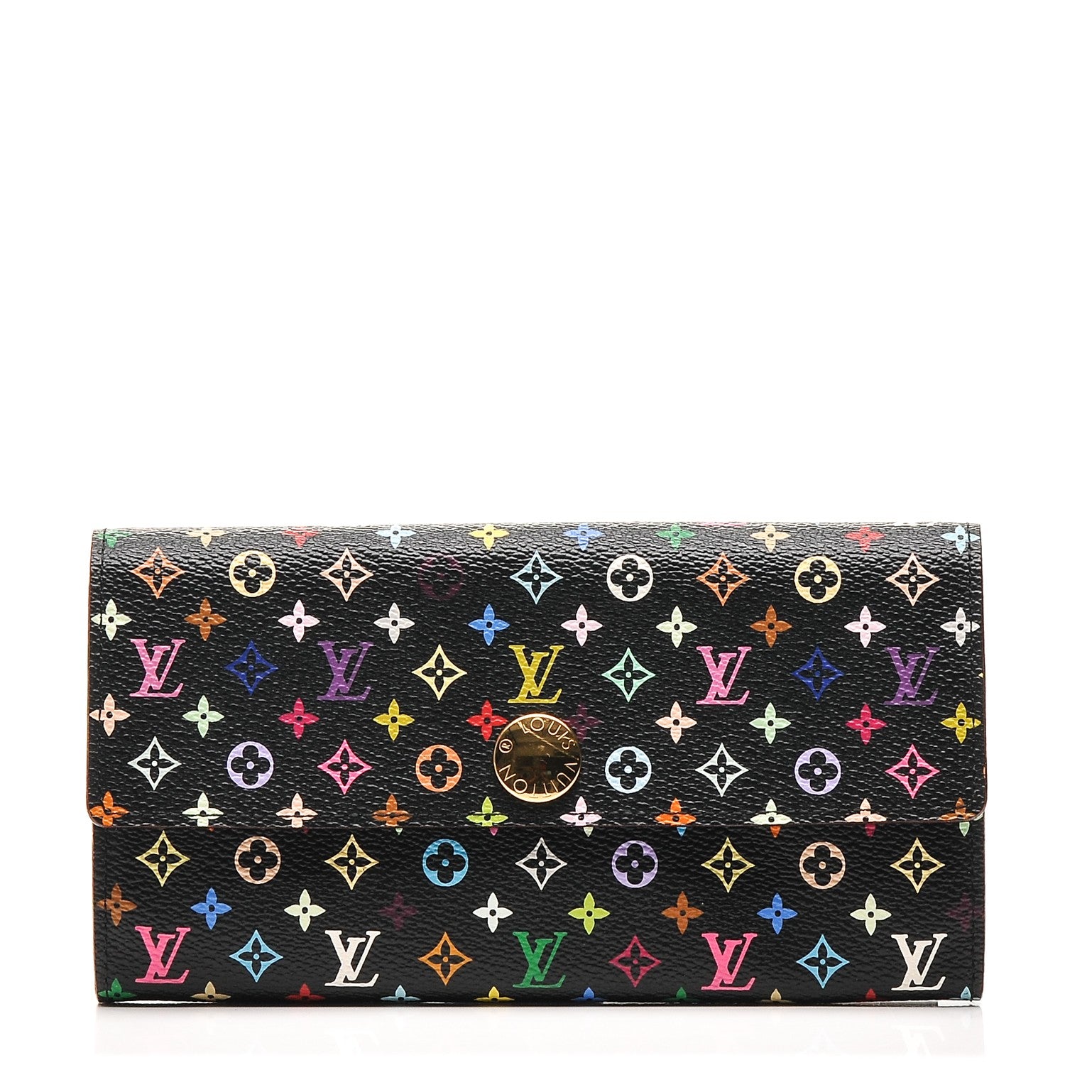 Louis Vuitton Monogram Multicolor Sarah Wallet Black Violet 1 of 7