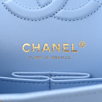 Chanel Caviar Quilted Small Double Flap Light Blue 6 of 13
