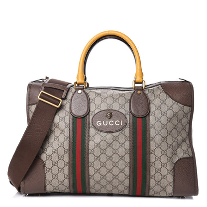 Gucci Soft GG Supreme Monogram Web Neo Vintage Duffle Bag Beige New Acero Crop 1 of 9