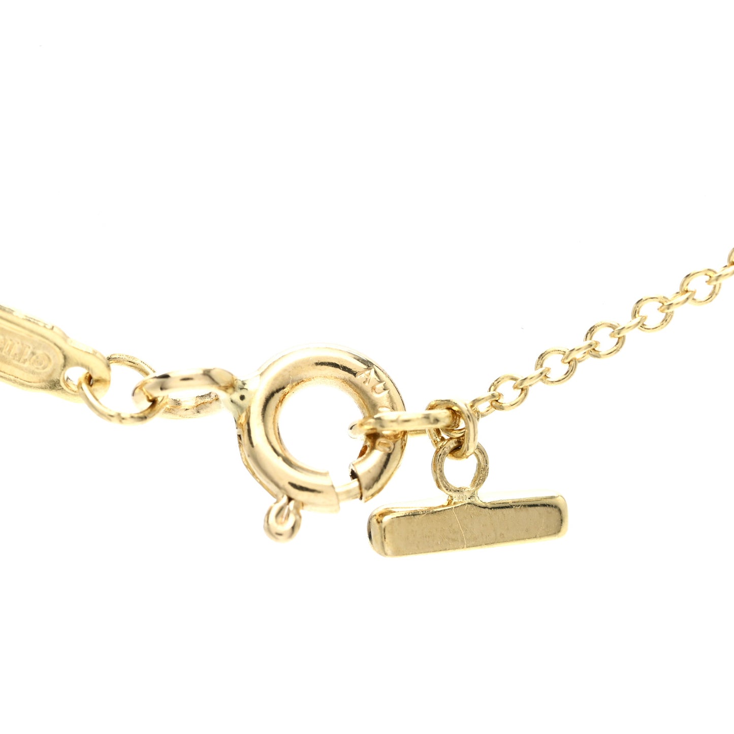 18K Yellow Gold Small T Smile Pendant Necklace