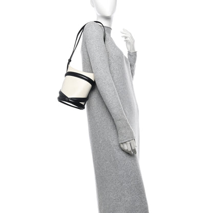 Alexander McQueen Calfskin The Curve Shoulder Bag White Black 2 of 11