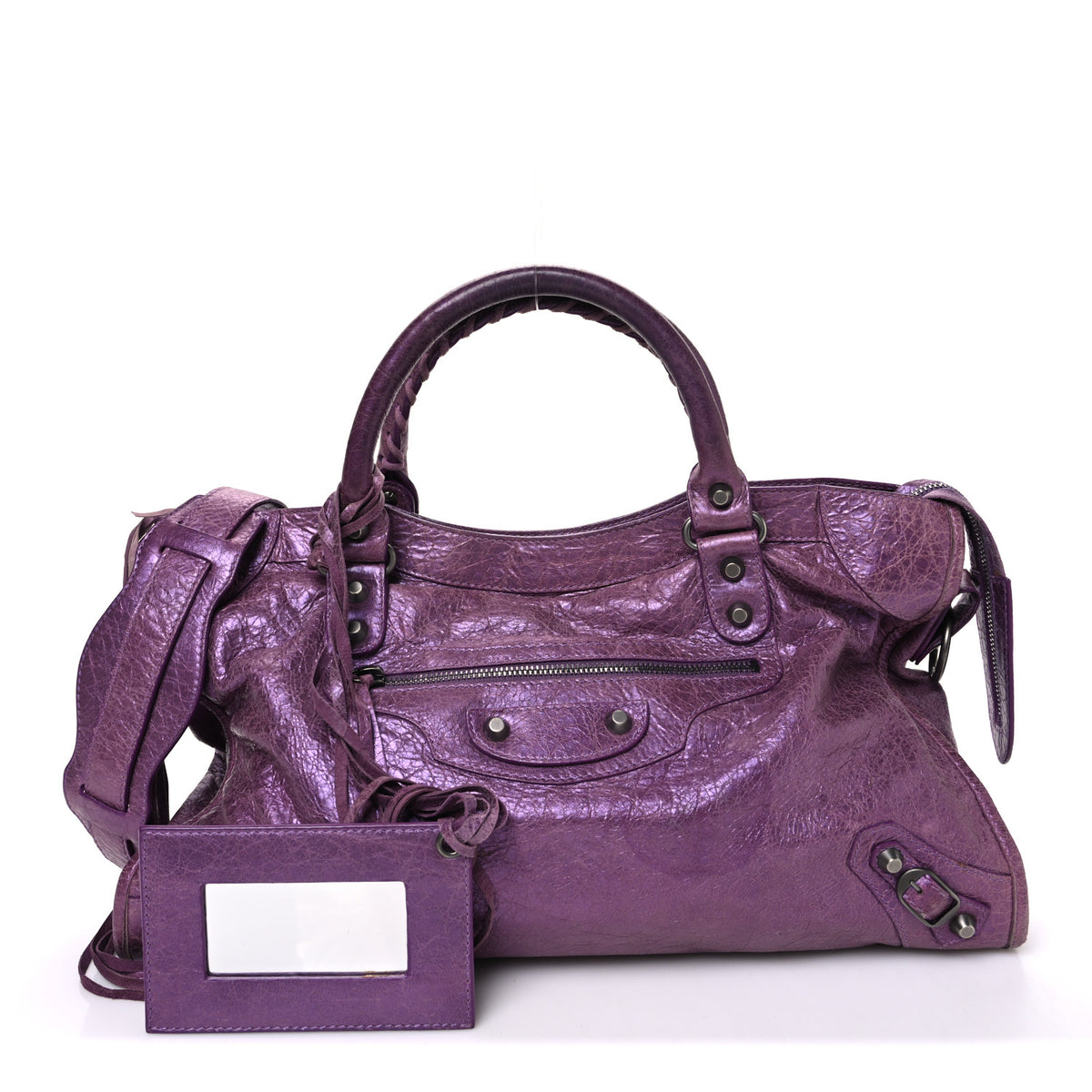 Balenciaga Agneau Classic Hardware City Metallic Purple 3 of 12
