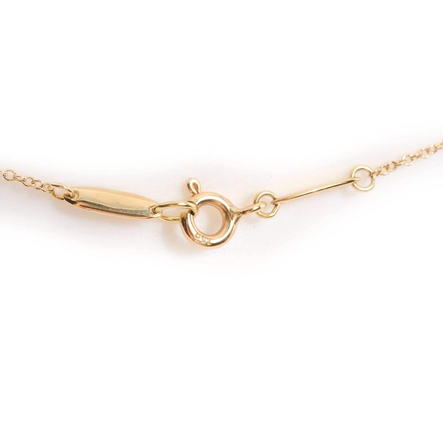 18K Yellow Gold Rock Crystal Quartz Elsa Peretti Open Heart Necklace